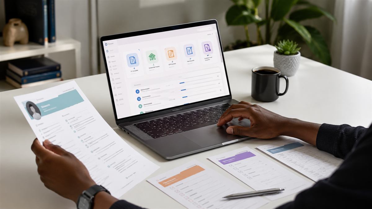 Digital application toolkit open on a laptop
