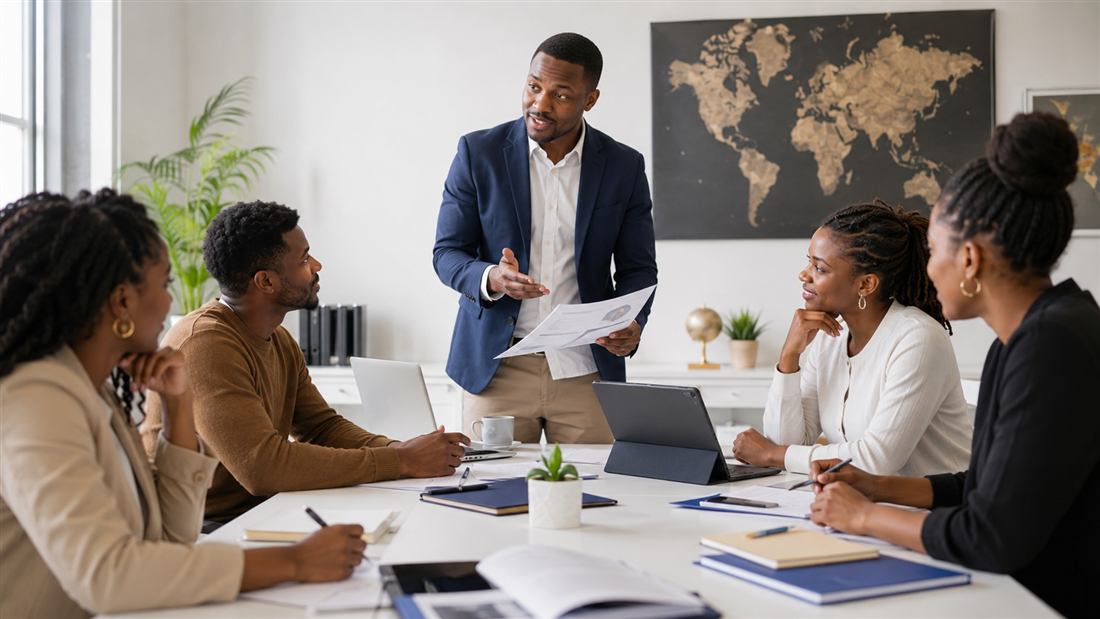 Career consultant leading a professional strategy session