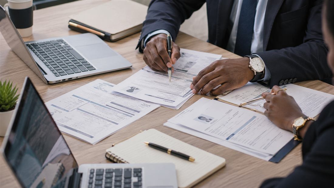 CV and career documents on a professional desk